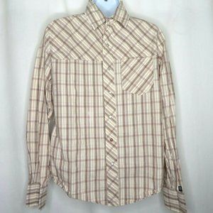 Vintage Levi Two Horse Brand Western Plaid Shirt Men's S Pearl Snap Rockabilly